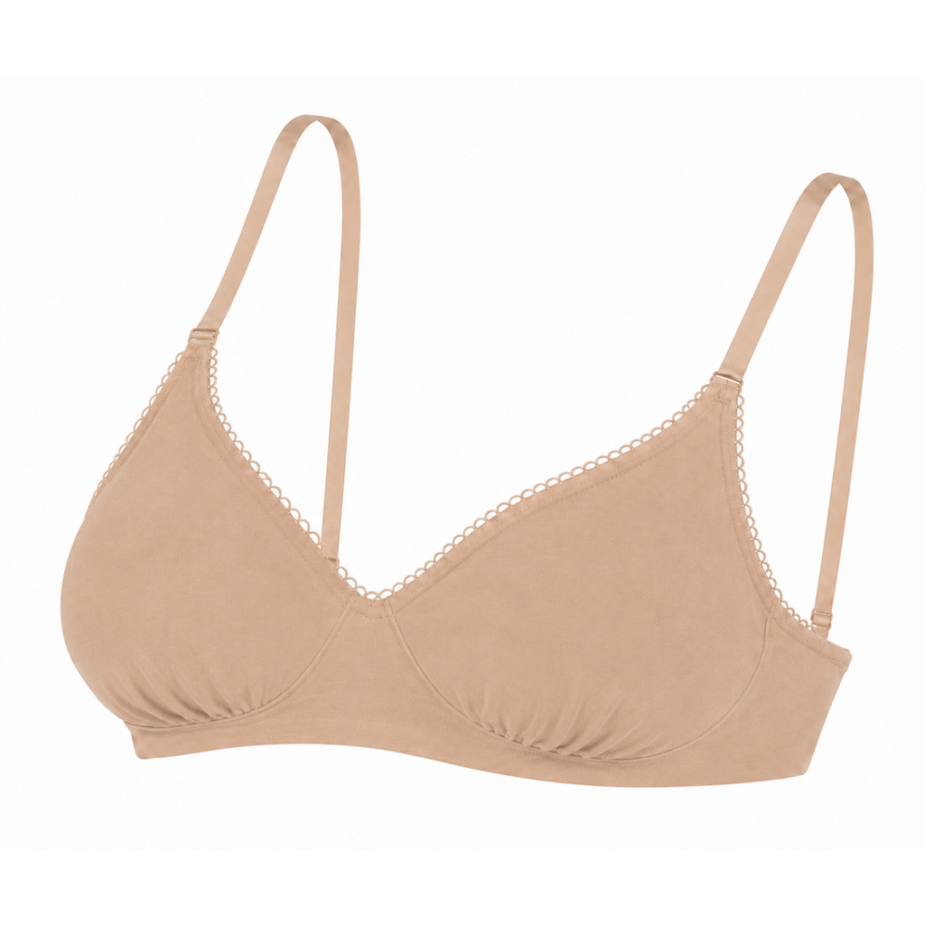 Organic Cotton Wireless Plunge Bralette