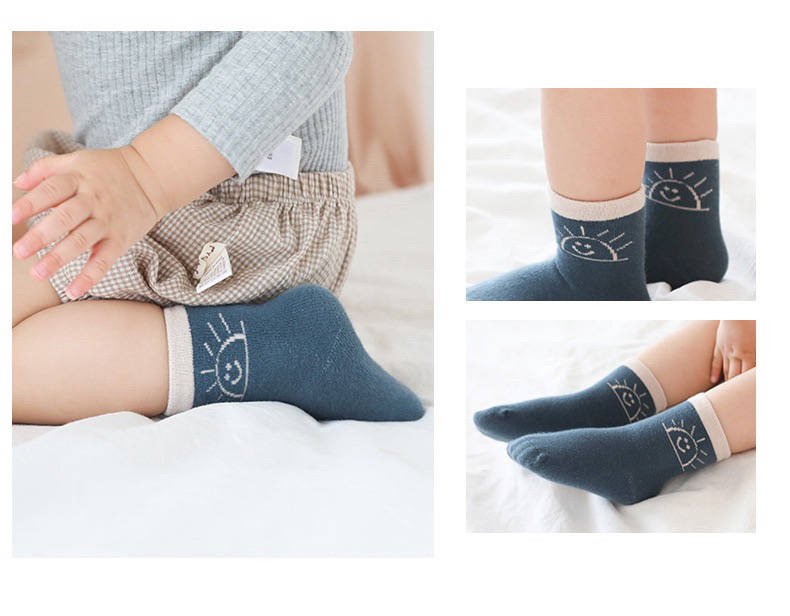 Sunset Rainbow Organic Cotton Kids Socks | 5-Pair Set for Toddlers Ages 2-5