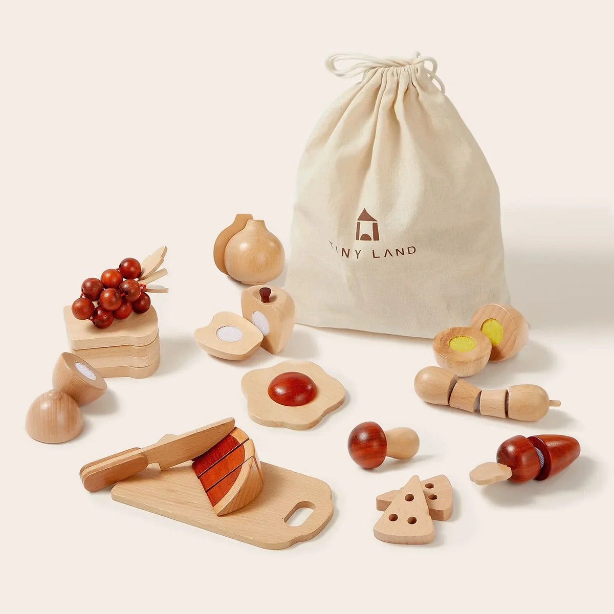 Tiny Land® Wooden Cut & Play Fruit and Vegetable Set