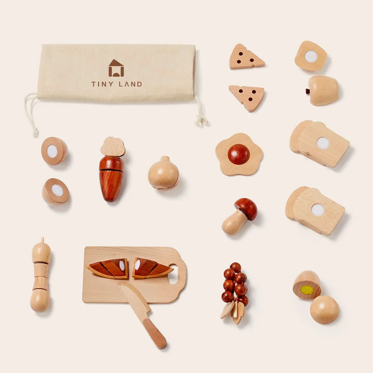 Tiny Land® Wooden Cut & Play Fruit and Vegetable Set