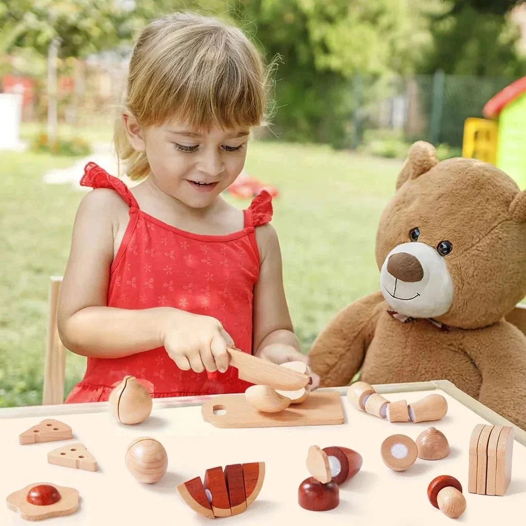 Tiny Land® Wooden Cut & Play Fruit and Vegetable Set