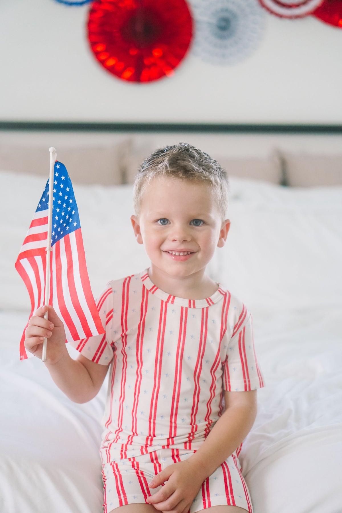 Stars & Stripes 2-Piece Bamboo Pajamas | Patriotic Kids PJ Set | Little Joy Co.