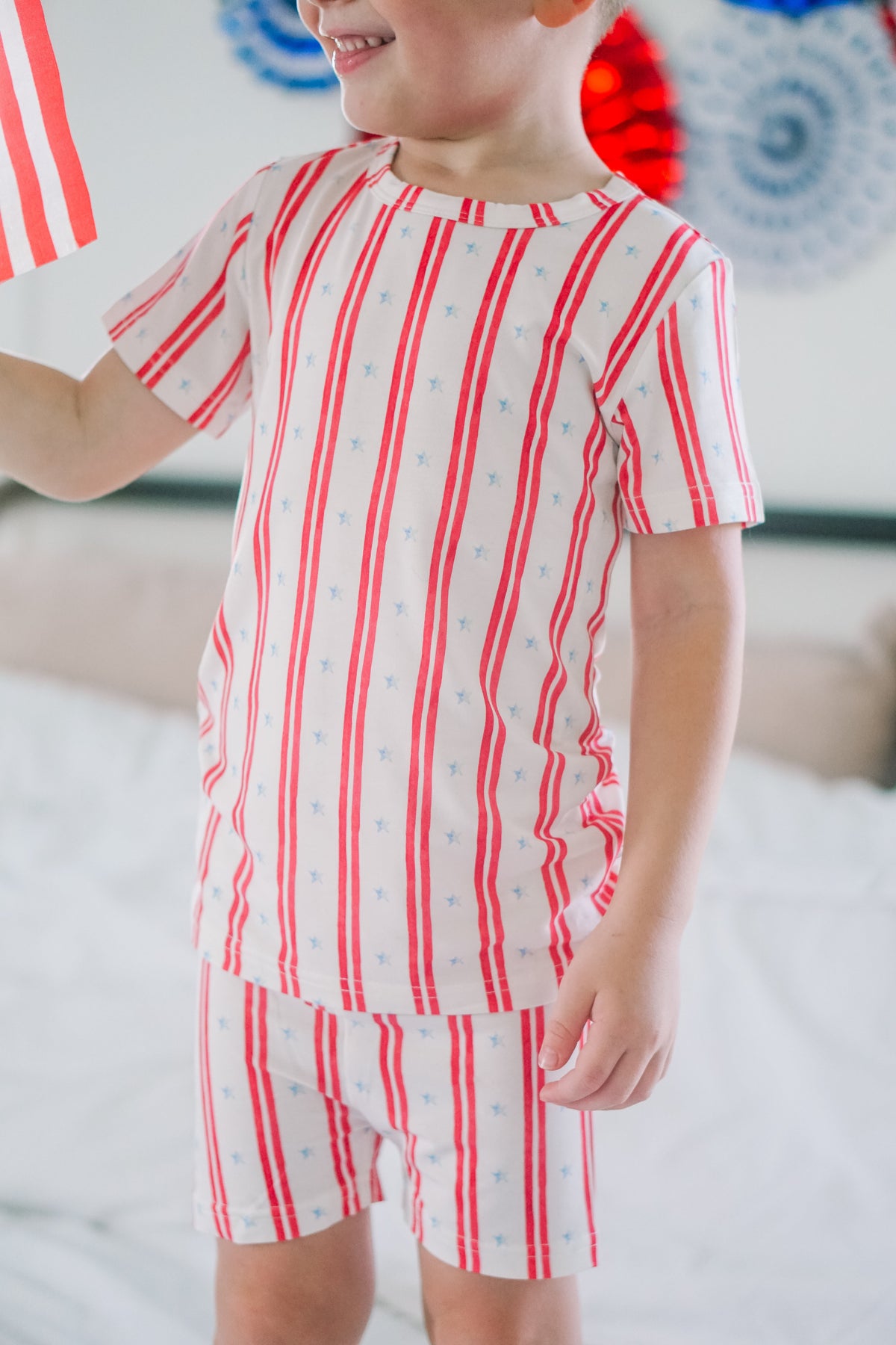 Stars & Stripes 2-Piece Bamboo Pajamas | Patriotic Kids PJ Set | Little Joy Co.
