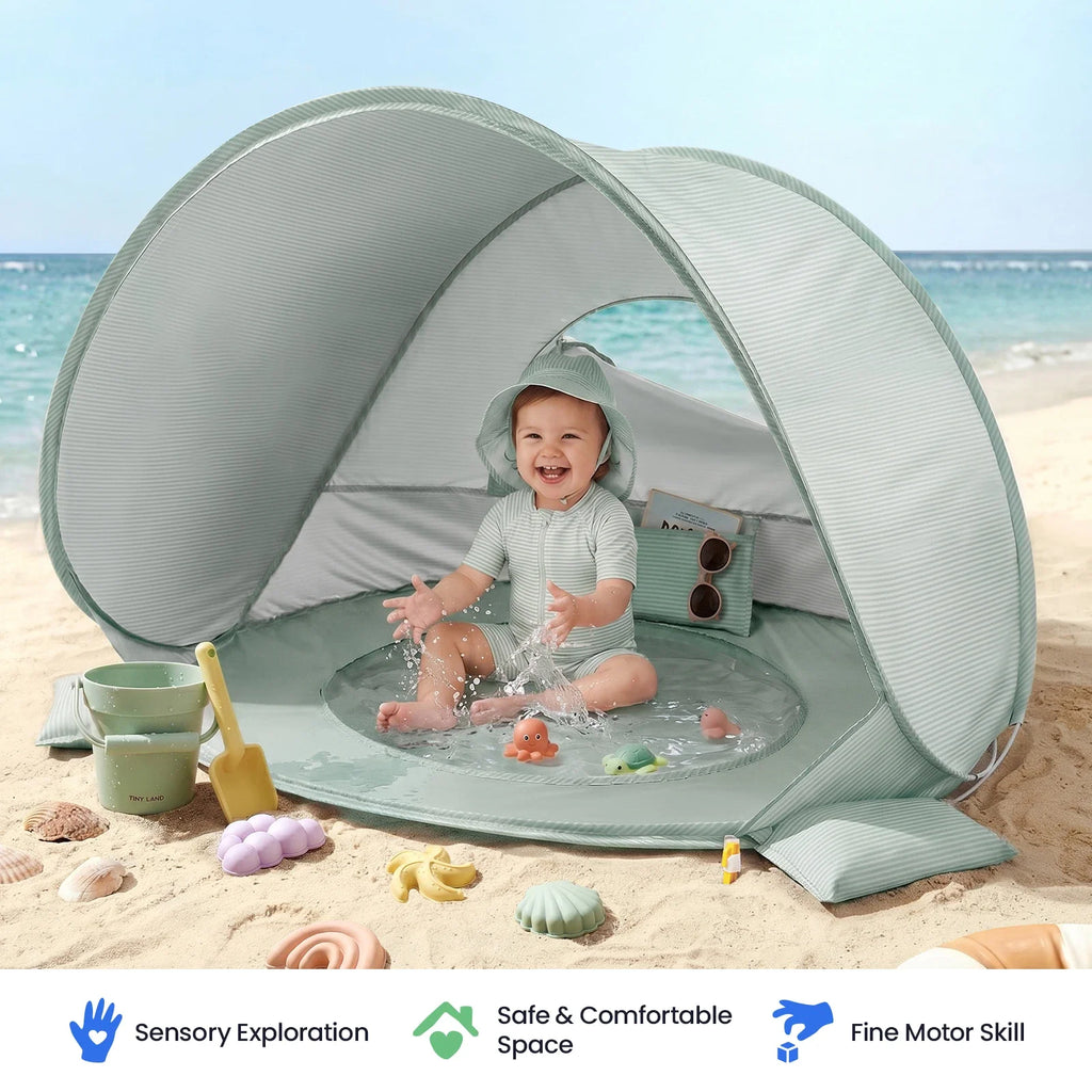 Tiny Land® Kids Beach Tent with Built-In Splash Pool