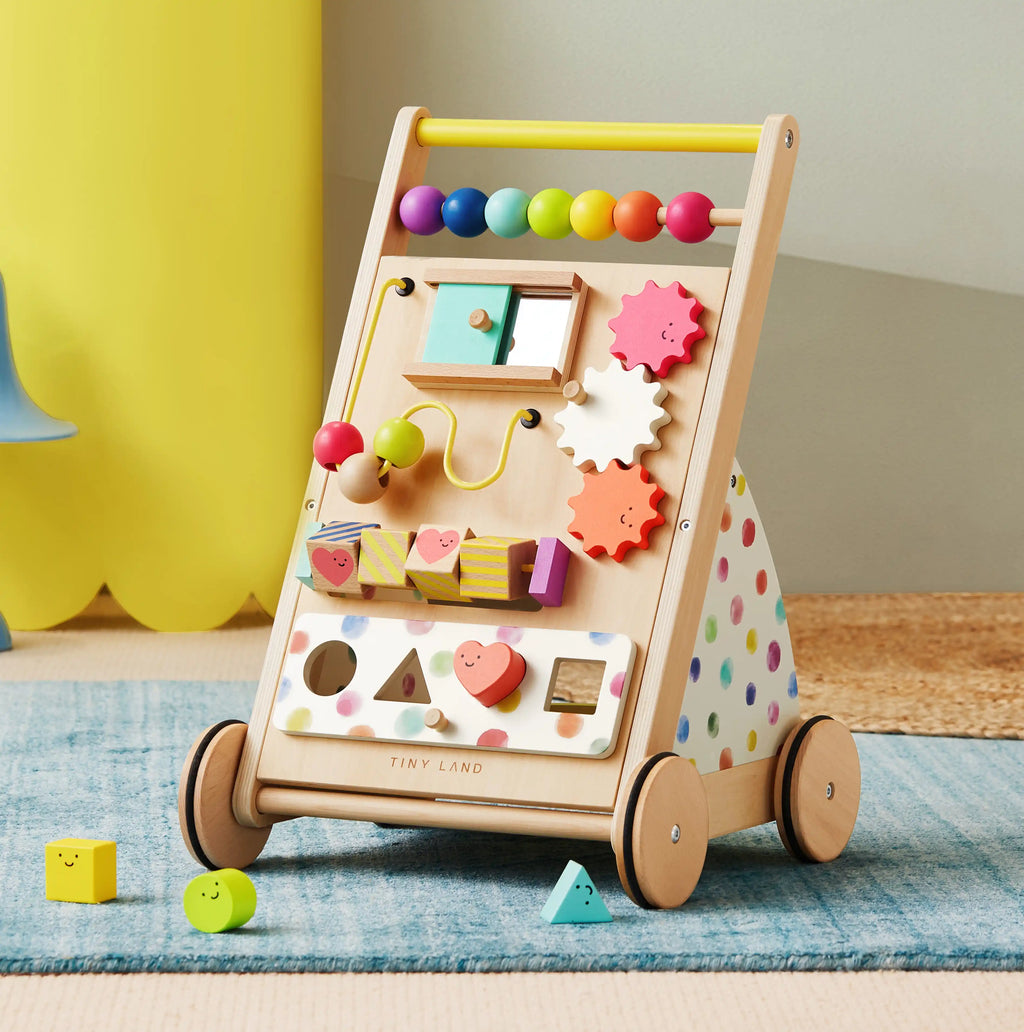 Tiny Land® Rainbow Wooden Activity Push Walker