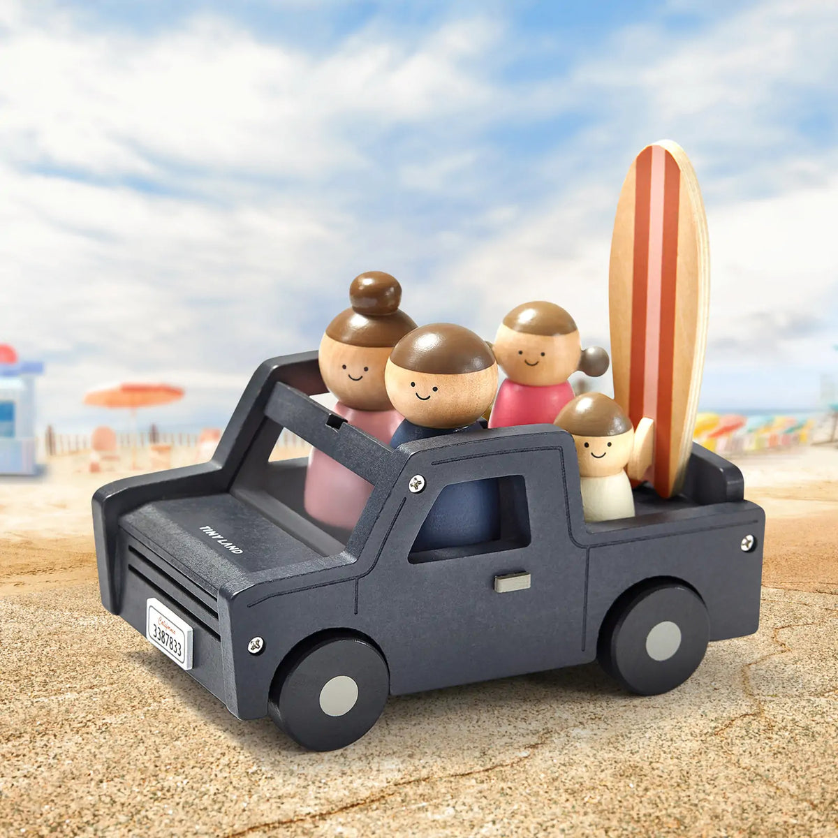 Tiny Land® Wooden Dollhouse Garage & Truck Set