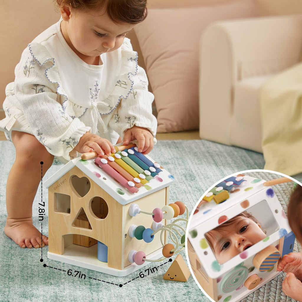 Tiny Land® Cottage Activity Cube | Morandi