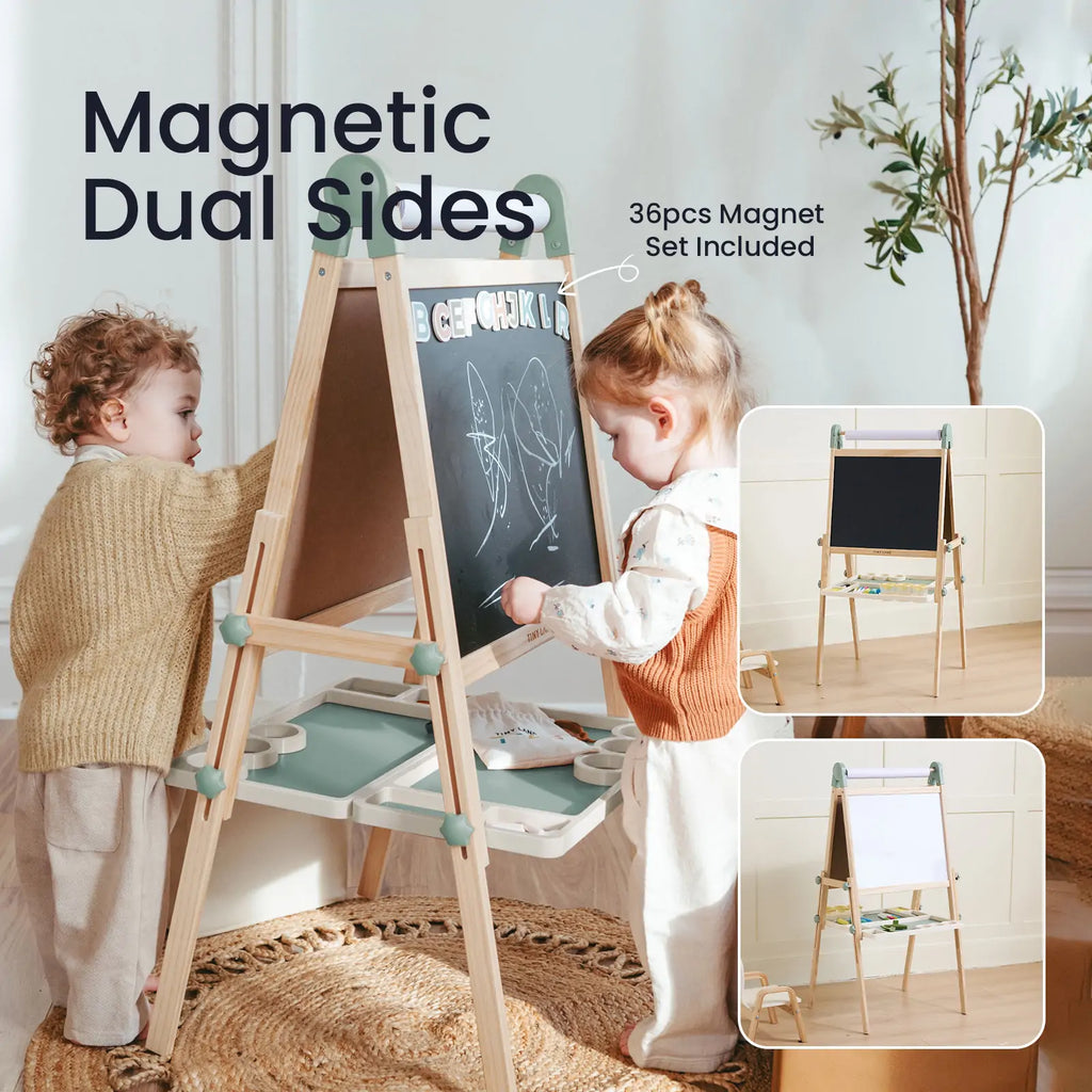 Tiny Land® Magnitales Art Easel & Paper Roll Bundle