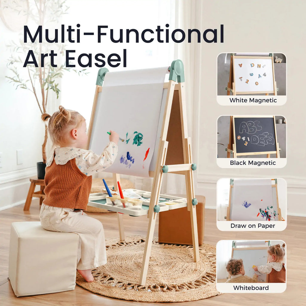 Tiny Land® Magnitales Art Easel & Paper Roll Bundle