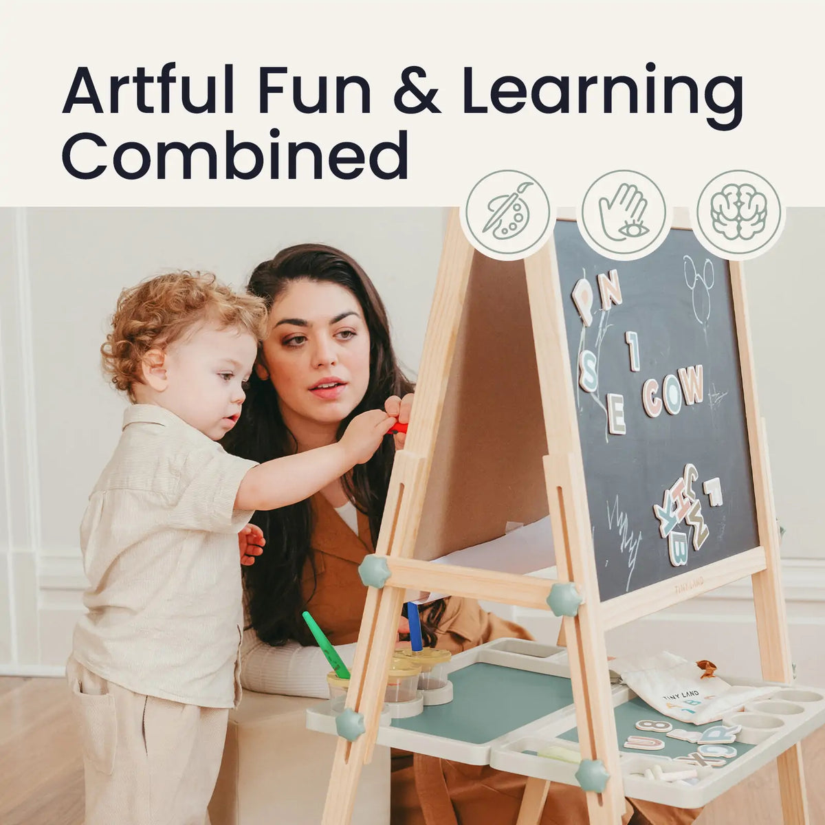 Tiny Land® Magnitales Art Easel & Paper Roll Bundle