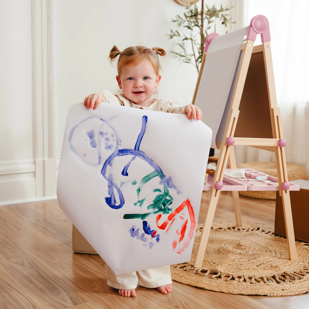 Tiny Land® Magnitales Art Easel & Paper Roll Bundle