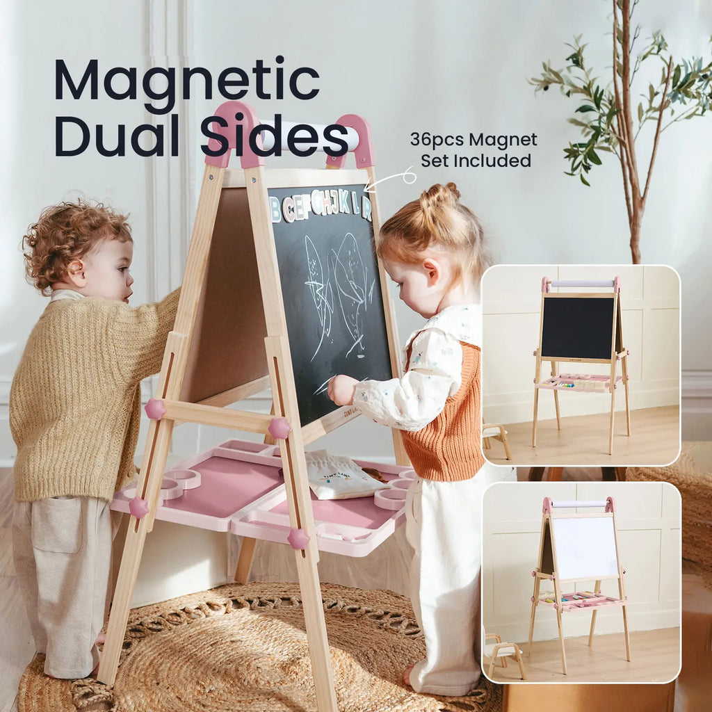 Tiny Land® Magnitales Art Easel & Paper Roll Bundle
