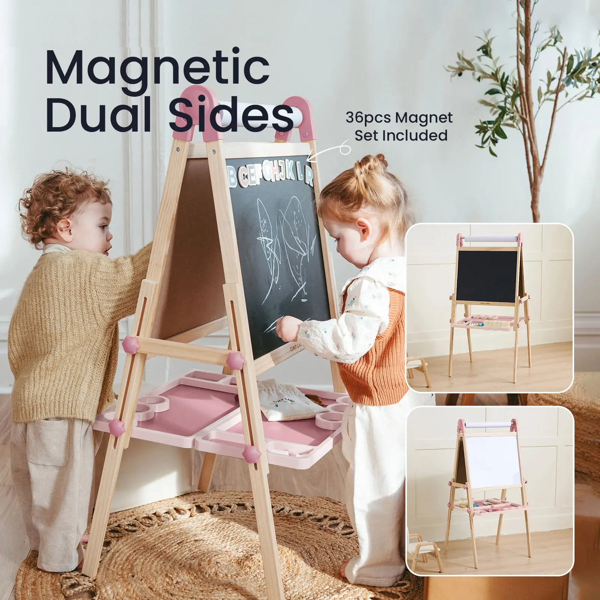 Tiny Land® Magnitales Art Easel & Paper Roll Bundle