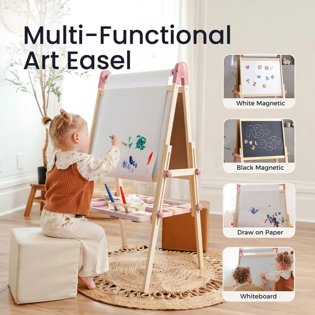 Tiny Land® Magnitales Art Easel & Paper Roll Bundle