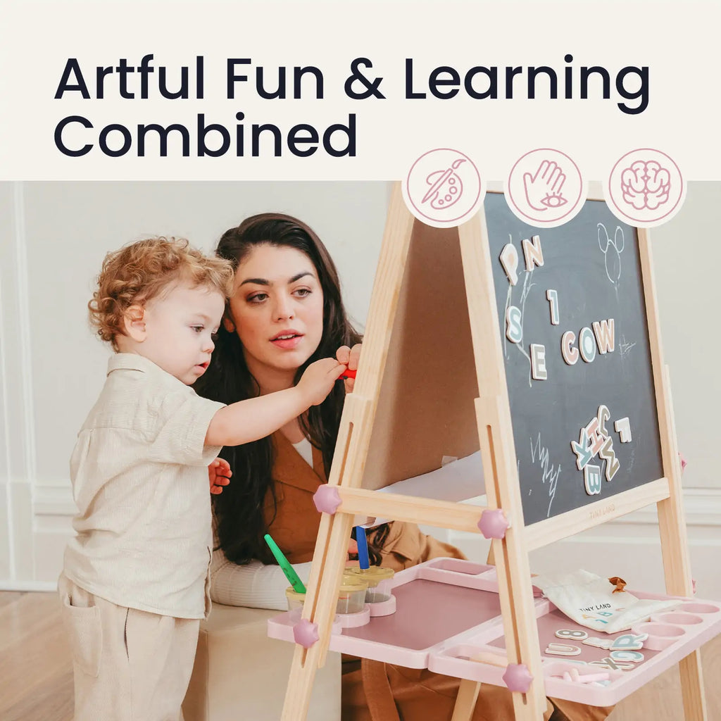 Tiny Land® Magnitales Art Easel & Paper Roll Bundle