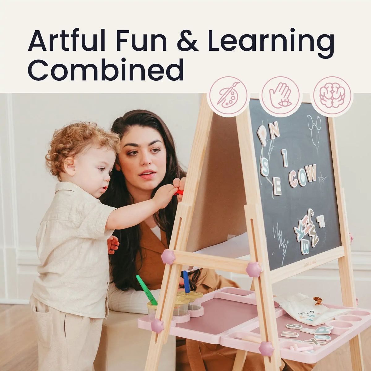 Tiny Land® Magnitales Art Easel & Paper Roll Bundle