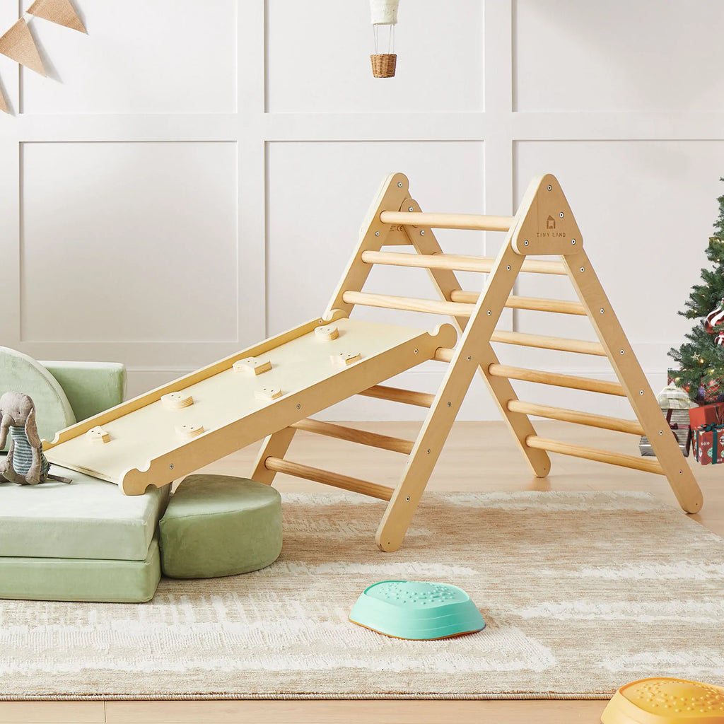 Tiny Land 7-in-1 Wooden Pikler Triangle Climbing Set