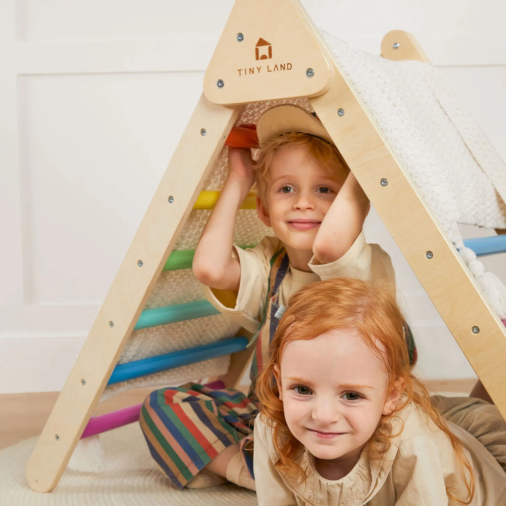 Tiny Land 7-in-1 Wooden Pikler Triangle Climbing Set