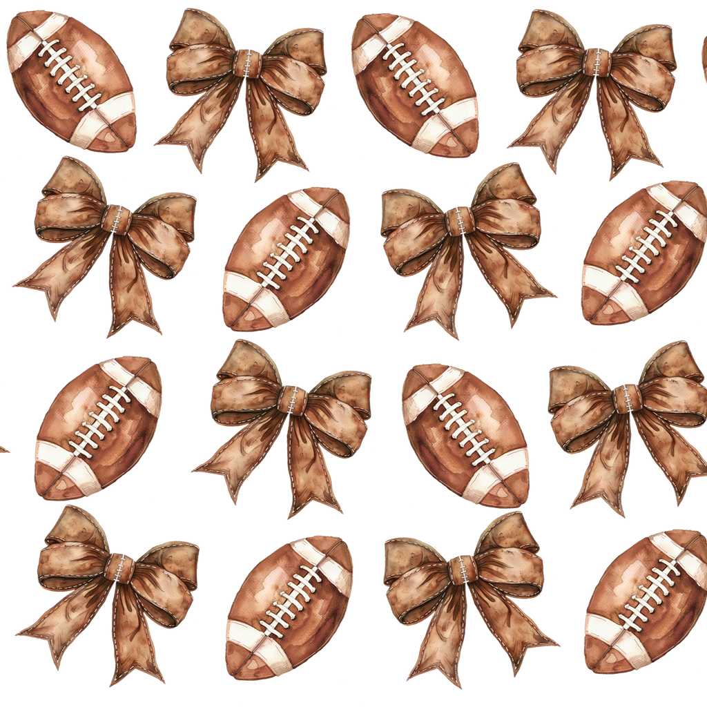 Footballs & Bows Glass Cups
