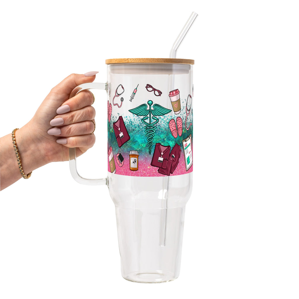 Sips & Scrubs Medical Glass Cups