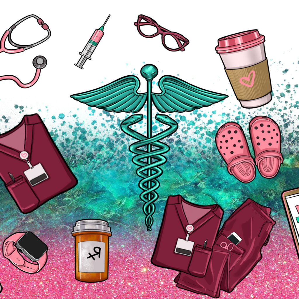 Sips & Scrubs Medical Glass Cups