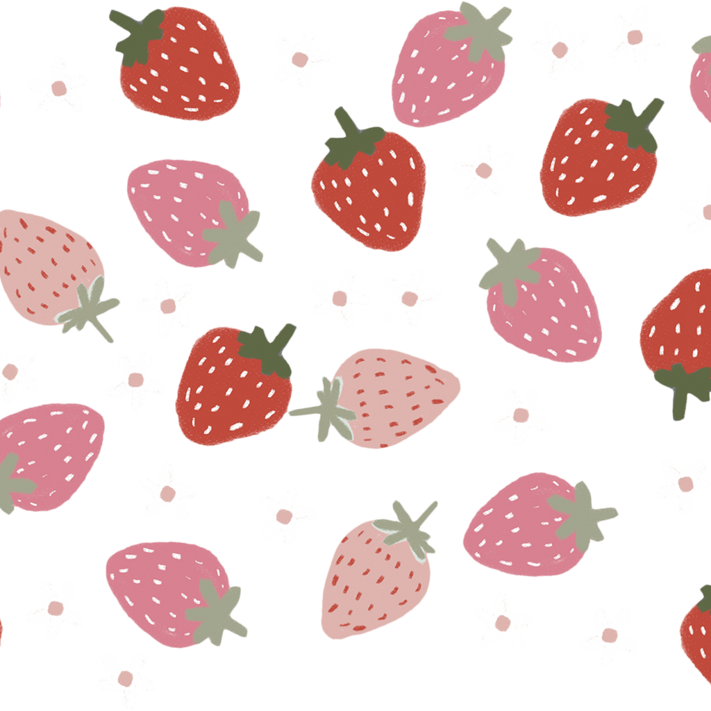 Watercolor Cutie Strawberries Glass Cups