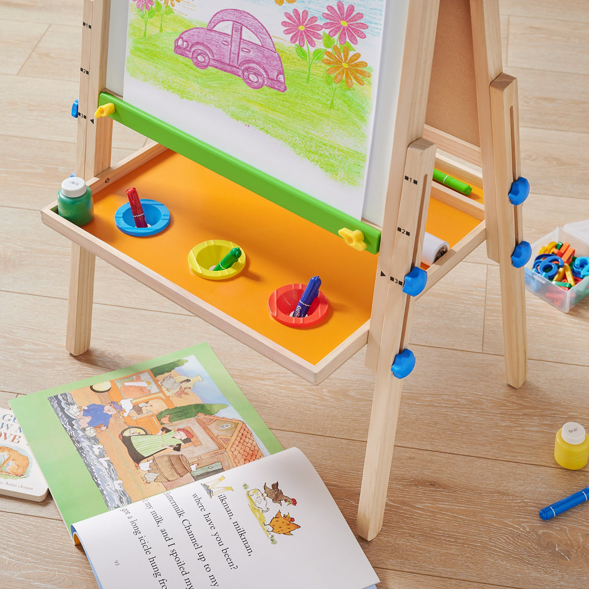 Tiny Land® 3-in-1 Wooden Art Easel & Paper Roll Bundle