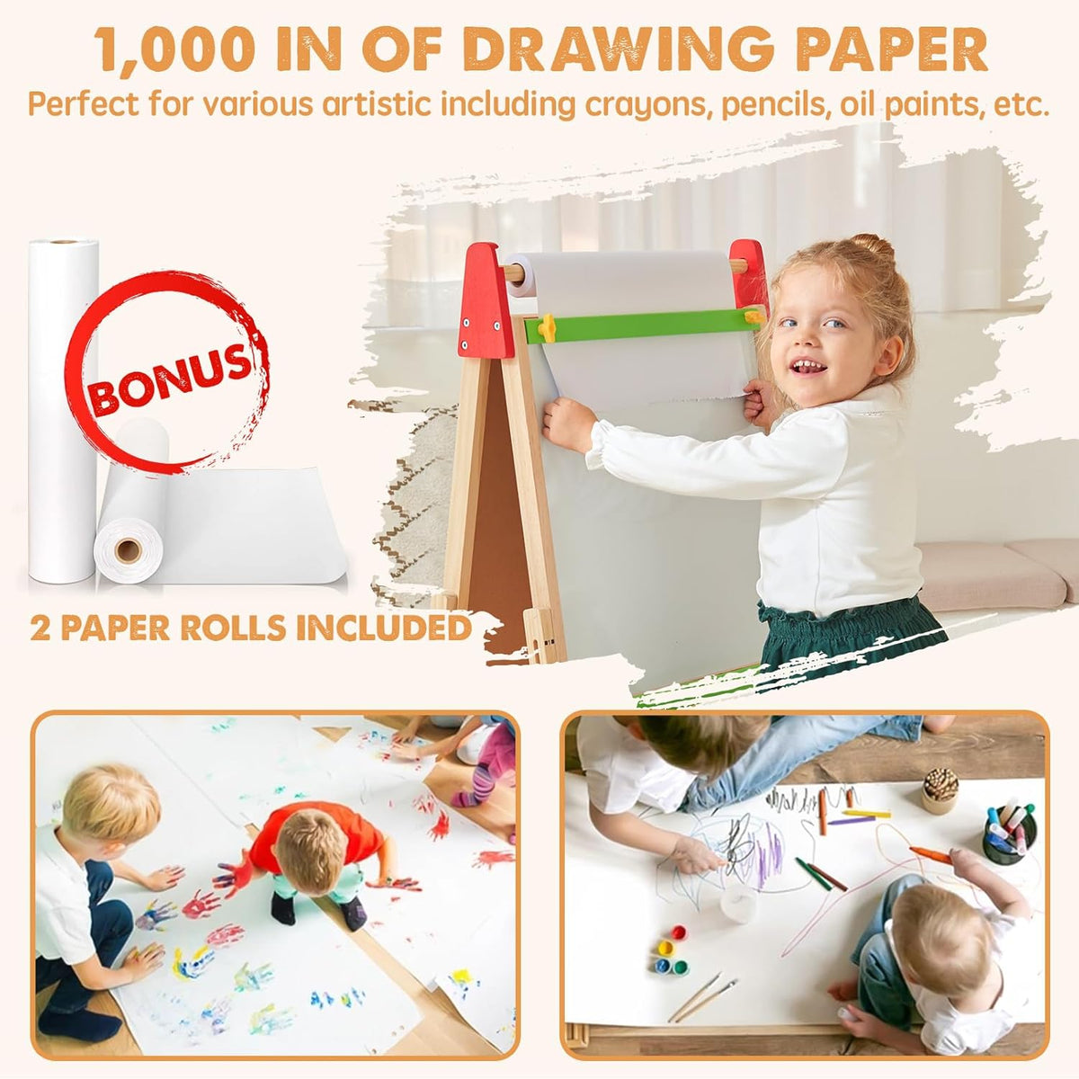 Tiny Land® Adjustable 3-in-1 Kids Art Easel