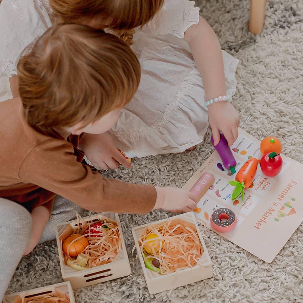 Tiny Land® Wooden Play Food & Pretend Market Set