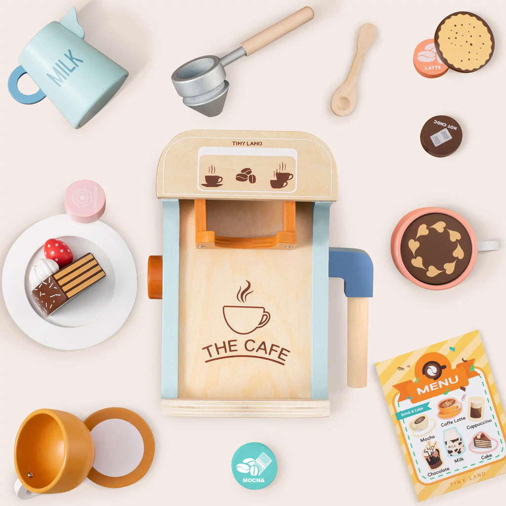 Tiny Land® Wooden Coffee Maker & Pretend Café Set