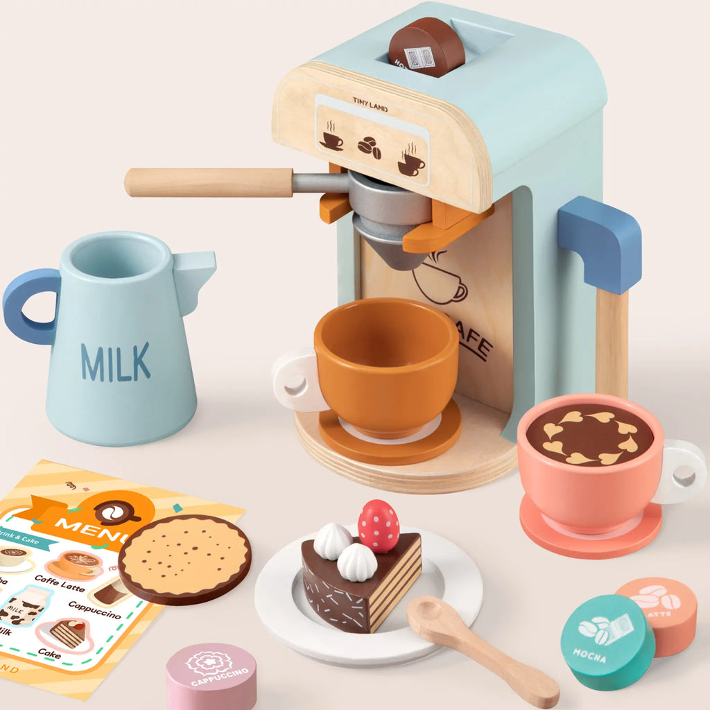 Tiny Land® Wooden Coffee Maker & Pretend Café Set
