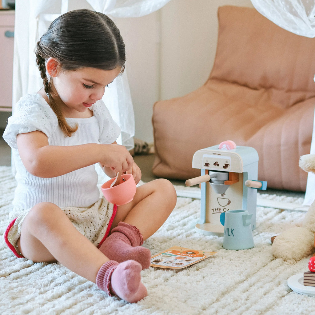 Tiny Land® Wooden Coffee Maker & Pretend Café Set