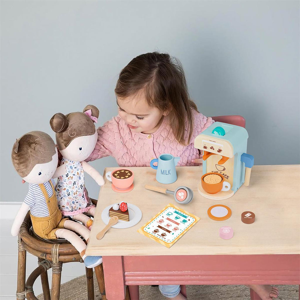 Tiny Land® Wooden Coffee Maker & Pretend Café Set