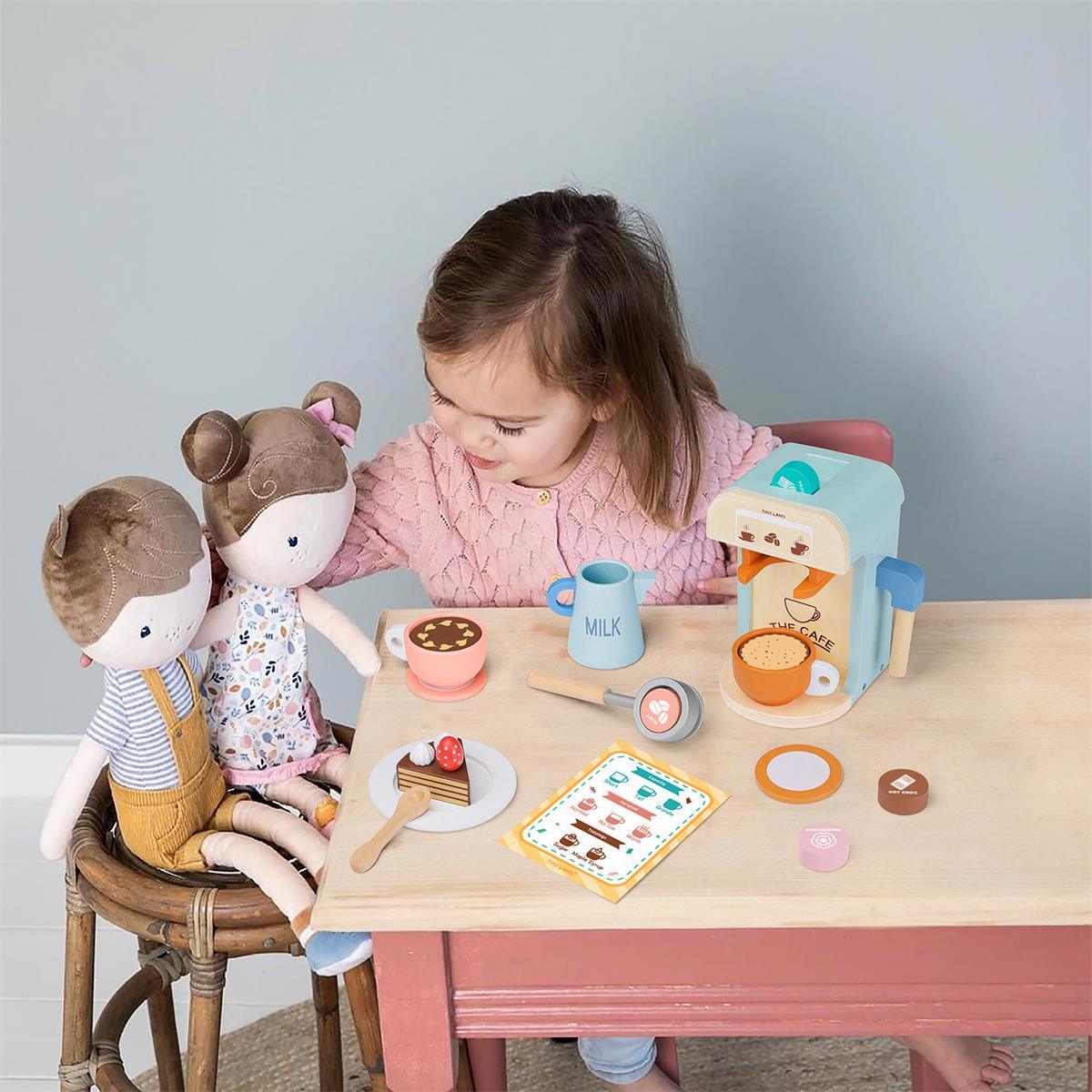 Tiny Land® Wooden Coffee Maker & Pretend Café Set