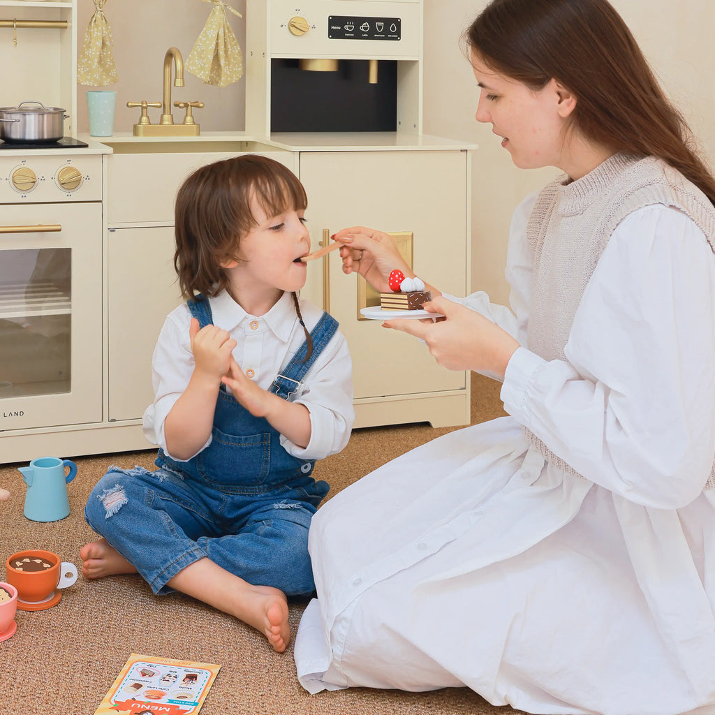 Tiny Land® Wooden Coffee Maker & Pretend Café Set
