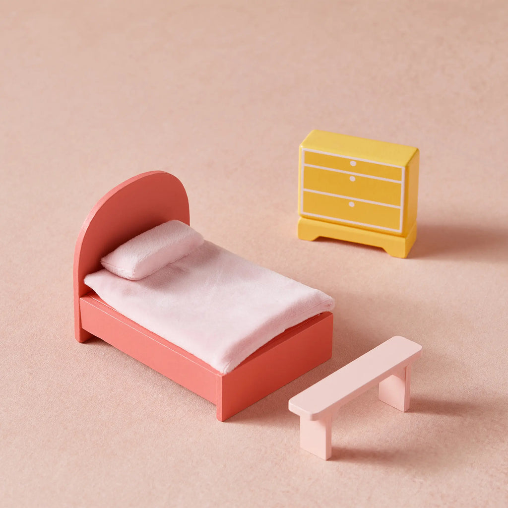 Tiny Land® Sweetwood Wooden Dollhouse with 30 Furniture Pieces