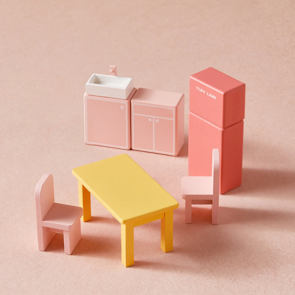 Tiny Land® Sweetwood Wooden Dollhouse with 30 Furniture Pieces
