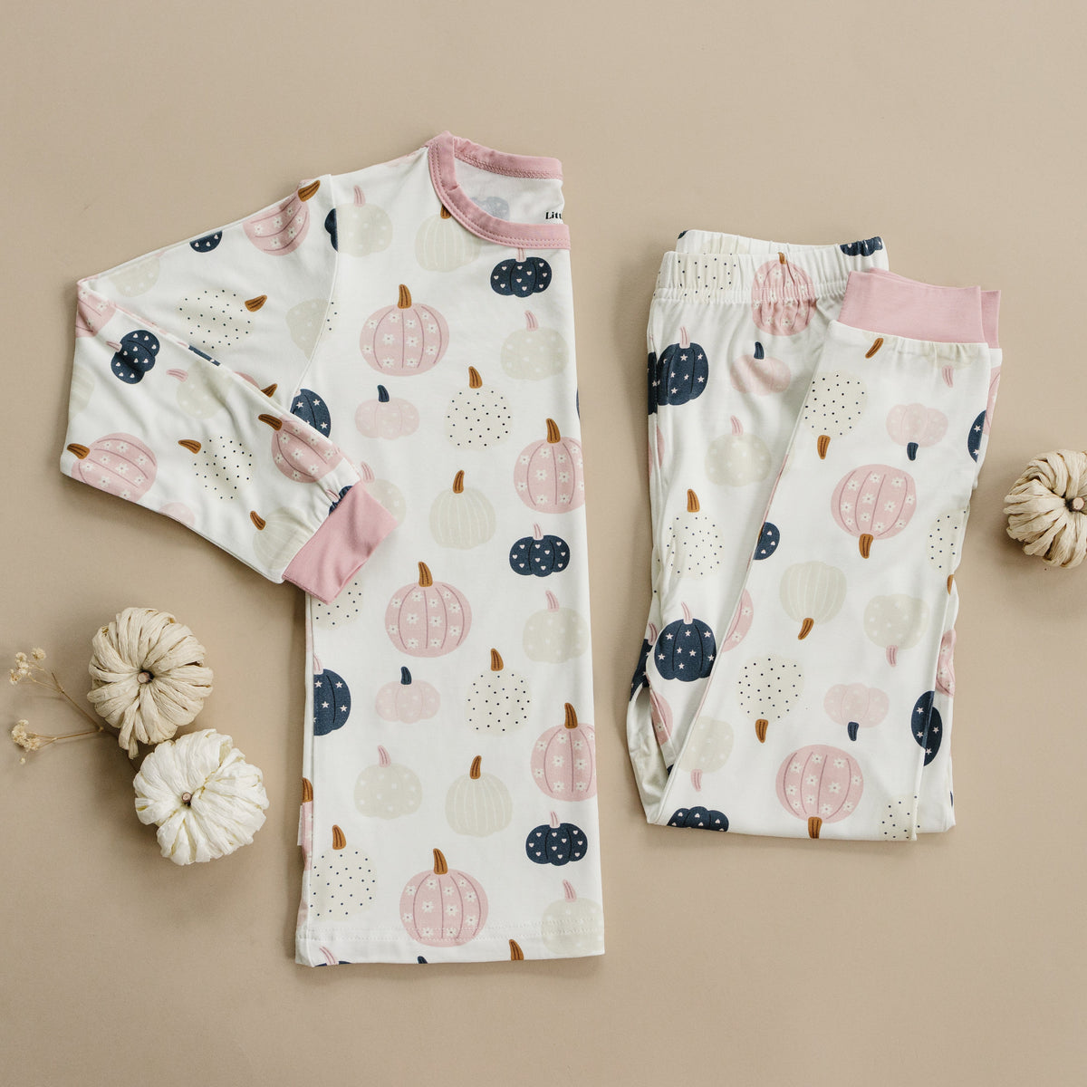 Pretty 'n Pumpkin 2-Piece Bamboo Pajamas | Soft Fall Kids PJ Set | Little Joy Co.