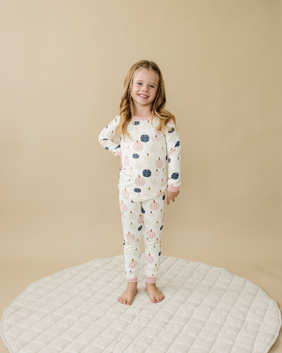 Pretty 'n Pumpkin 2-Piece Bamboo Pajamas | Soft Fall Kids PJ Set | Little Joy Co.