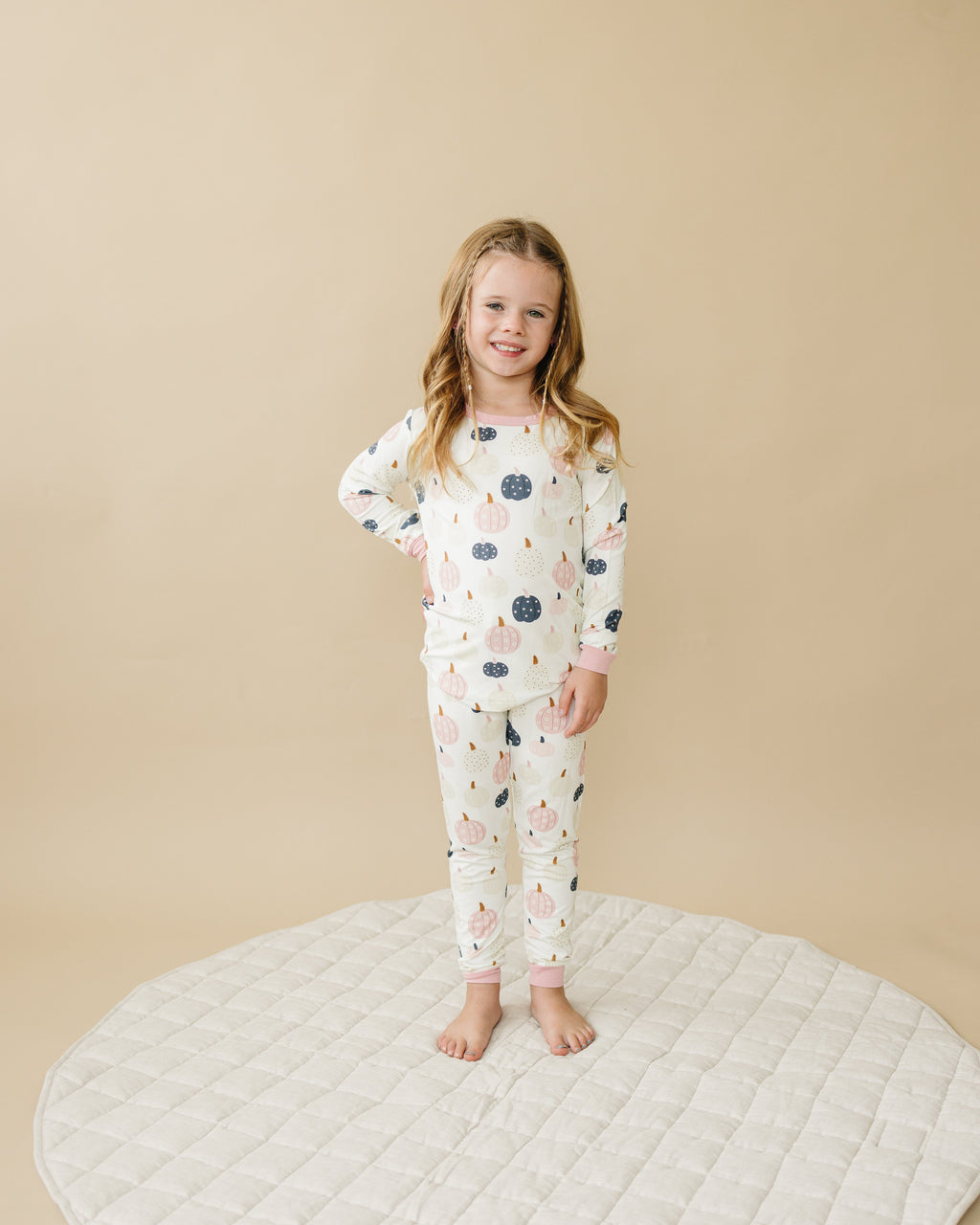 Pretty 'n Pumpkin 2-Piece Bamboo Pajamas | Soft Fall Kids PJ Set | Little Joy Co.