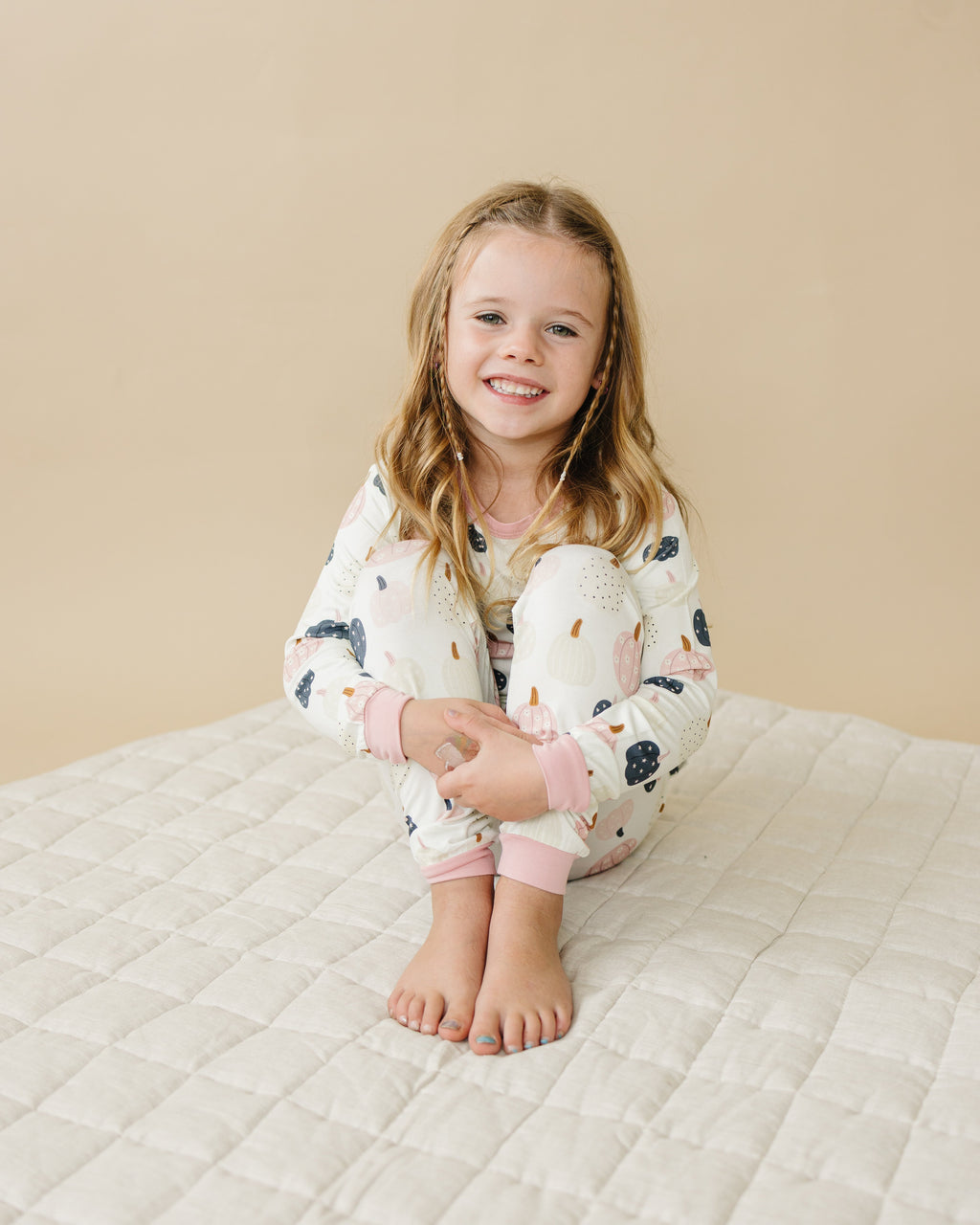 Pretty 'n Pumpkin 2-Piece Bamboo Pajamas | Soft Fall Kids PJ Set | Little Joy Co.