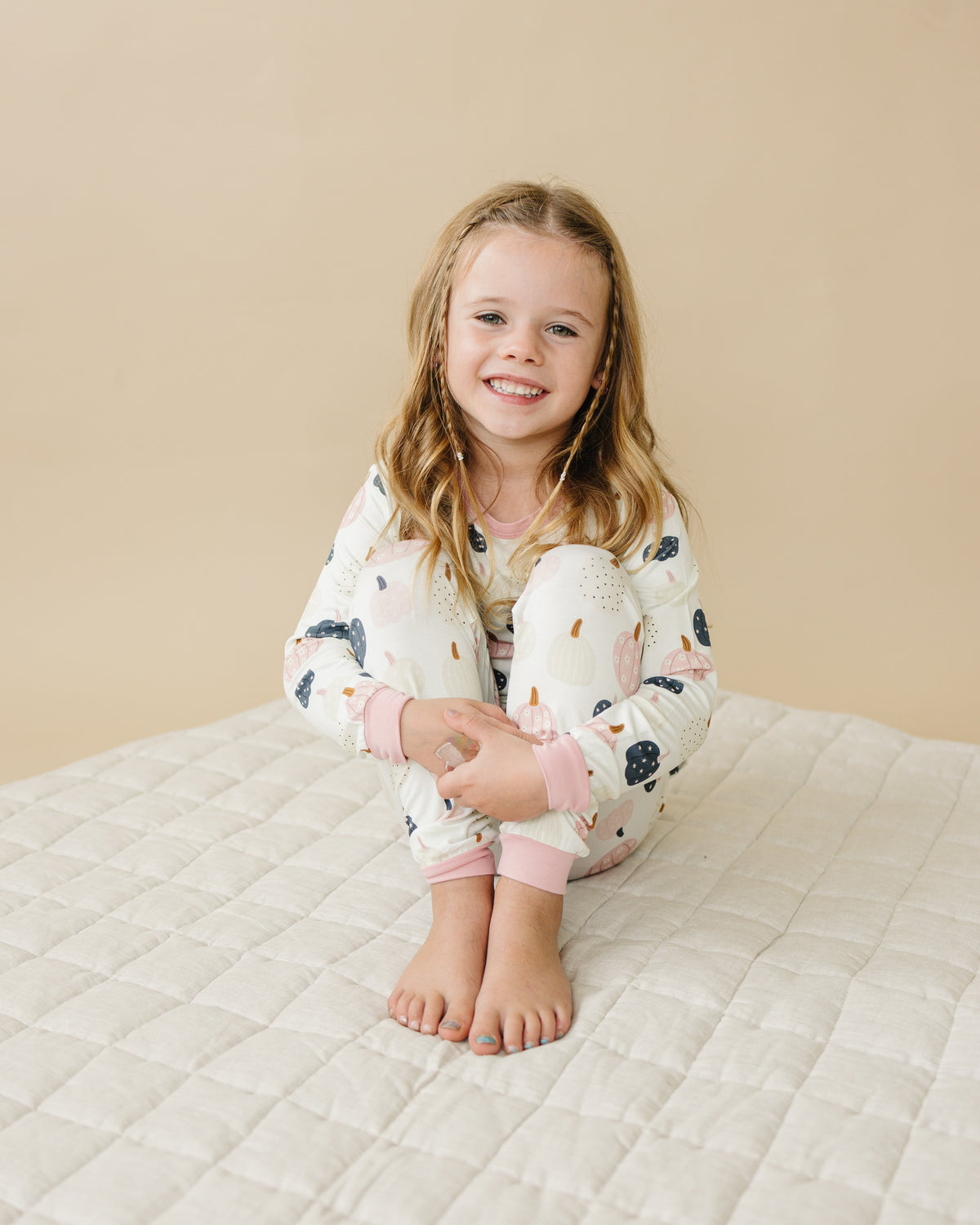 Pretty 'n Pumpkin 2-Piece Bamboo Pajamas | Soft Fall Kids PJ Set | Little Joy Co.