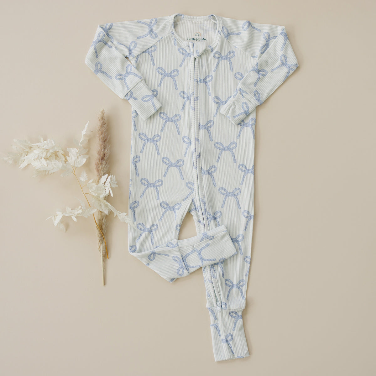 Blue Belle Ribbed Bamboo Zippy Pajamas
