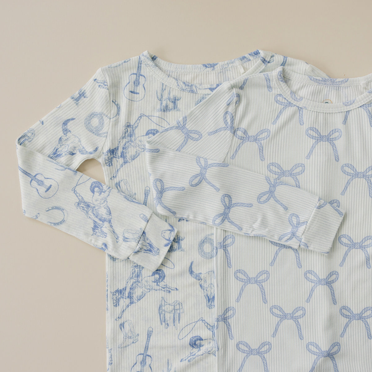 Blue Belle Ribbed Bamboo Zippy Pajamas