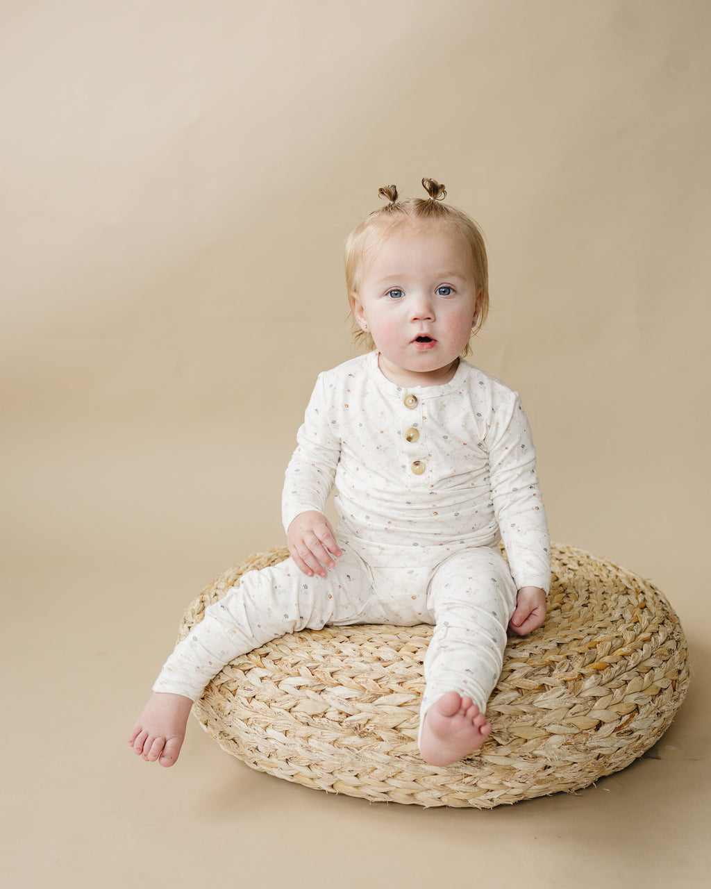 Vintage Blooms 2-Piece Henley Bamboo Pajamas | Soft Floral Kids PJ Set | Little Joy Co.