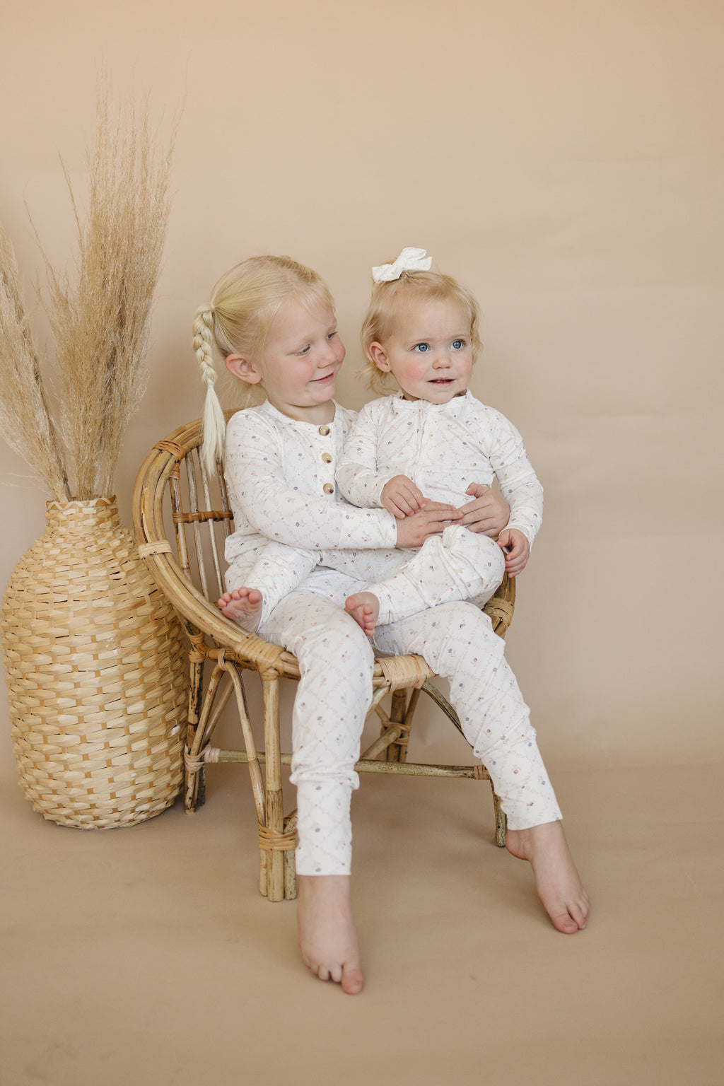 Vintage Blooms 2-Piece Henley Bamboo Pajamas | Soft Floral Kids PJ Set | Little Joy Co.