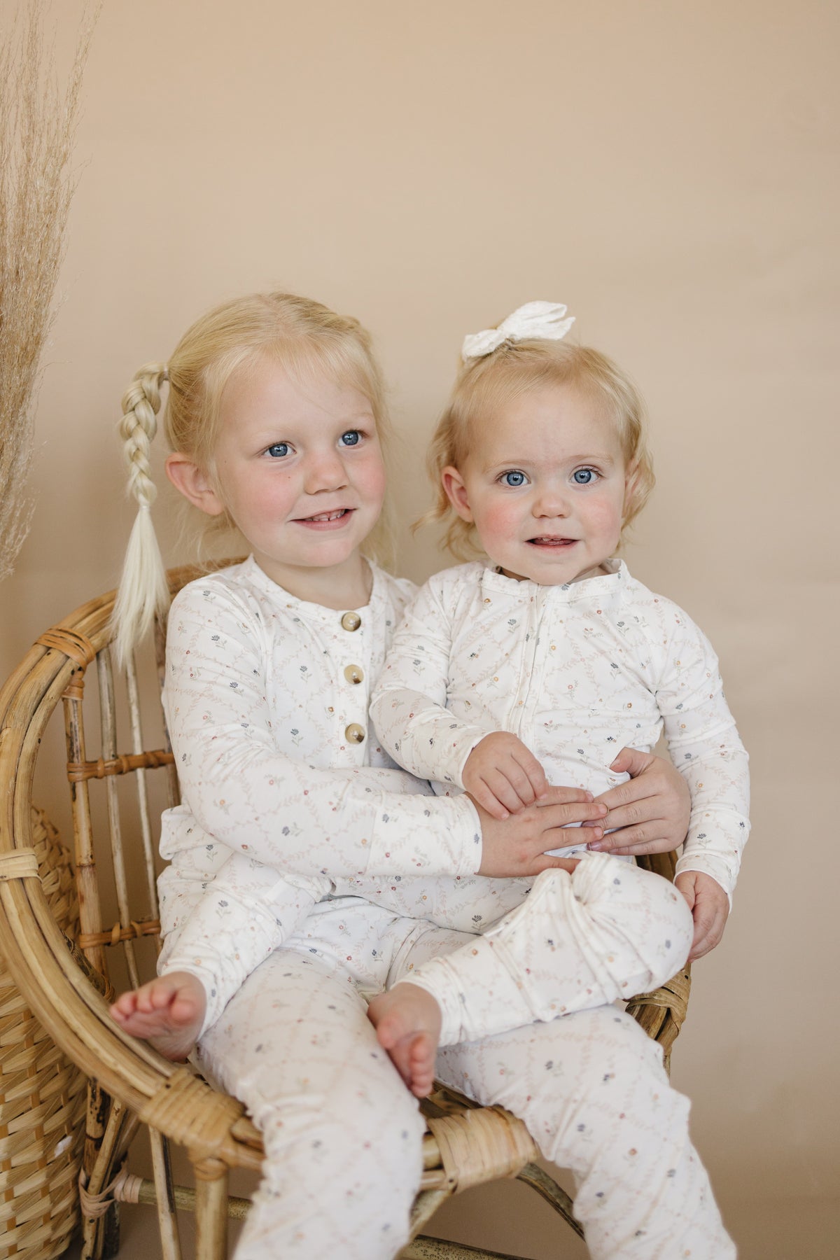 Vintage Blooms 2-Piece Henley Bamboo Pajamas | Soft Floral Kids PJ Set | Little Joy Co.