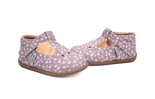 Ava Blossom Kids Barefoot Mary Janes | Floral T-Strap, Wide Toe Box | Toddler Dress Shoe