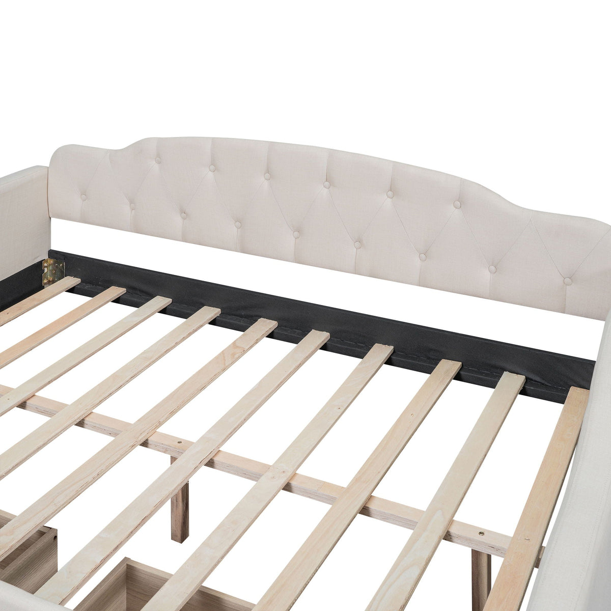 Tufted Upholstered Full-Size Daybed | Beige
