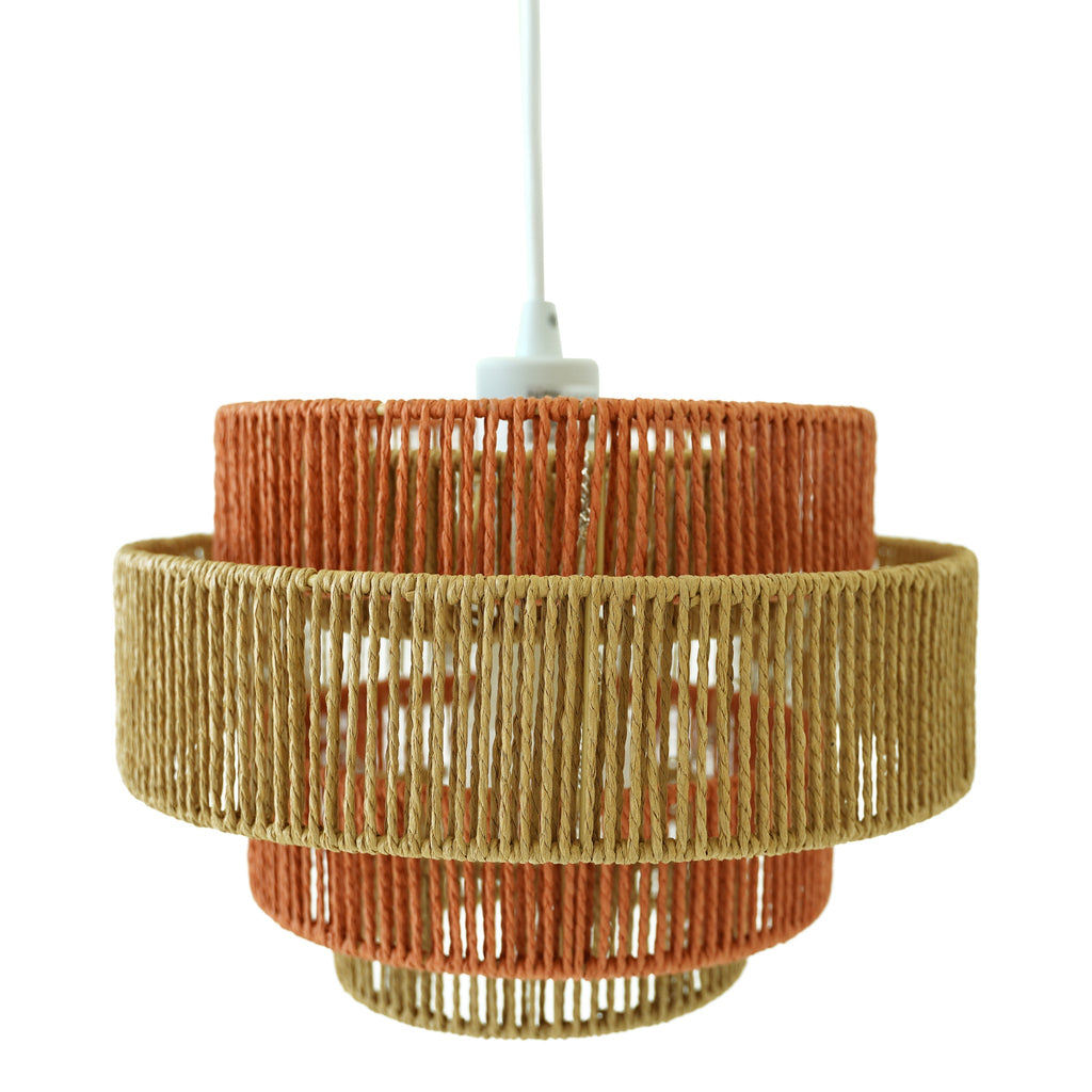 Dorset Woven Pendant Light | Natural & Terracotta